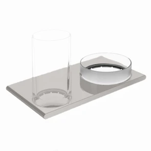 {{photo.Alt || photo.Description || 'KEUCO EDITION 400 Двойной держатель, со стаканом и чашей для мелочей, никель шлиф.'}}