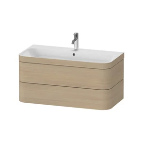 {{photo.Alt || photo.Description || 'Раковина Duravit Happy D.2 Plus HP4638O7171, 97,5 см, с подвесной тумбой с двумя ящиками, с переливом, с площадкой под смеситель, с нажимным выпуском, включая малогабаритный сифон, белый, дуб средиземноморский'}}
