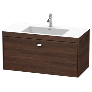 {{photo.Alt || photo.Description || 'Раковина Duravit Brioso BR4602O1053, 100 см, с подвесной тумбой, без перелива, с площадкой под смеситель, с выпуском с керамической крышкой, включая малогабаритный сифон, белый, каштан темный'}}