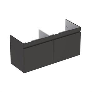 {{photo.Alt || photo.Description || 'Geberit Renova Plan Шкафчик для двойной раковины Slim, с двумя выдвижными ящиками и двумя внутренними выдвижными ящиками, 129х58.5 см, темно-серый матовый 869531000'}}