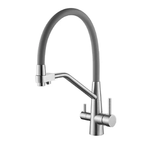 {{photo.Alt || photo.Description || 'Смеситель Splenka S71.62.05 для кухни с подключением к фильтру съёмный гибкий излив с держателем, сатин'}}