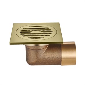 {{photo.Alt || photo.Description || 'Душевой трап Raglo 100х100мм, нержавеющая сталь, сатин золотой (R605.10.03)'}}