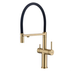 {{photo.Alt || photo.Description || 'Смеситель Raglo для кухни с подключением к фильтру съёмный гибкий излив с магнитным фиксатором, сатин золотой (R20.63.03)'}}