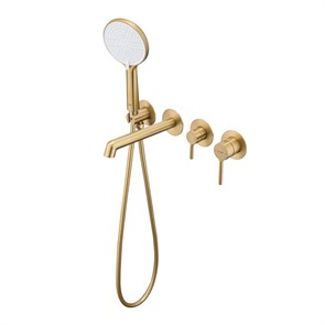 {{photo.Alt || photo.Description || 'Смеситель Raglo для ванны и душа встраиваемый излив монолитный 20 см, сатин золотой (R20.32.03)'}}