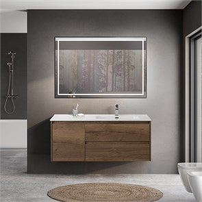 {{photo.Alt || photo.Description || 'Тумба с раковиной подвесная с двумя ящиками и одной дверцей BelBagno KRAFT 120 Rovere Tabacco правая, раковина белая'}}