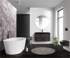 {{photo.Alt || photo.Description || 'Тумба с раковиной подвесная BelBagno ALBANO 120 Rovere Nature Grigio, раковина чёрная'}}