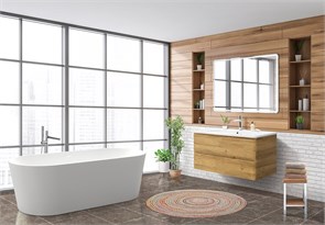 {{photo.Alt || photo.Description || 'Тумба с раковиной подвесная BelBagno ALBANO-CER 105 Rovere Rustico, раковина белая'}}