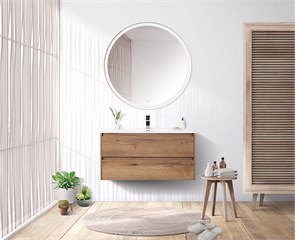 {{photo.Alt || photo.Description || 'Тумба с раковиной подвесная BelBagno KRAFT 90 Rovere Tabacco, раковина белая'}}