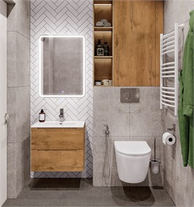 {{photo.Alt || photo.Description || 'Тумба с раковиной подвесная BelBagno ETNA 60  Rovere Nature, раковина белая'}}