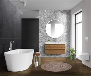 {{photo.Alt || photo.Description || 'Тумба с раковиной подвесная BelBagno ALBANO 100 Rovere Rustico, раковина белая'}}