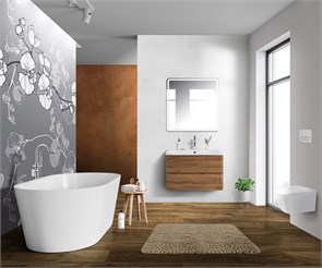 {{photo.Alt || photo.Description || 'Тумба с раковиной подвесная BelBagno ALBANO 90 Rovere Rustico, раковина белая'}}