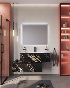 {{photo.Alt || photo.Description || 'Тумба с раковиной подвесная с нижней тумбой CEZARES SLIDER 100 Черный фьюжн, раковина белая'}}