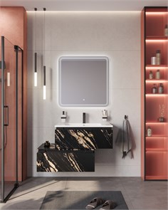 {{photo.Alt || photo.Description || 'Тумба с раковиной подвесная с нижней тумбой CEZARES SLIDER 80 Черный фьюжн, раковина белая'}}