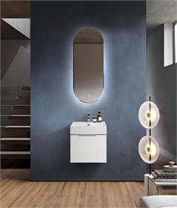 {{photo.Alt || photo.Description || 'Тумба с раковиной подвесная выдвижными ящиком и внутренним ящиком CEZARES PREMIUM 50 Plisse Bianco opaco, раковина белая'}}