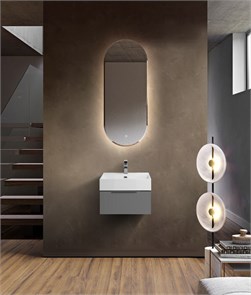 {{photo.Alt || photo.Description || 'Тумба с раковиной подвесная и одним выдвижным ящиком CEZARES PREMIUM 50 Plisse Grigio nuvola, раковина белая'}}