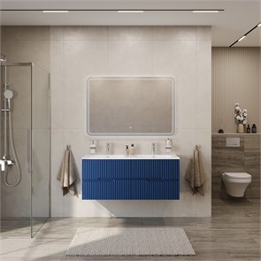 {{photo.Alt || photo.Description || 'Тумба с раковиной подвесная с четырьмя ящиками CEZARES DUET-N 120 Sapfiro, раковина белая с двумя чашами CZR-8073-120-2'}}