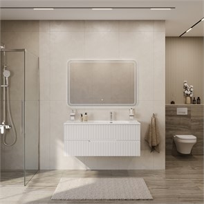 {{photo.Alt || photo.Description || 'Тумба с раковиной подвесная с двумя ящиками, правосторонняя CEZARES DUET-N 120 Bianco Lucido, раковина белая CZR-8095-120-R'}}