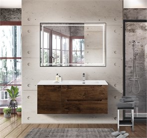 {{photo.Alt || photo.Description || 'Тумба с раковиной подвесная с двумя ящиками и одной дверцей BelBagno ETNA 120 Rovere Moro правая, раковина белая'}}