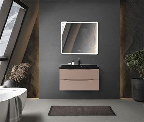 {{photo.Alt || photo.Description || 'Тумба с раковиной подвесная BelBagno MARINO 90 Cappuccino Lucido, раковина чёрная'}}
