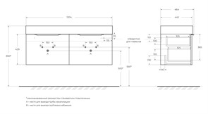 {{photo.Alt || photo.Description || 'Тумба с раковиной подвесная  двумя выдвижными ящиками и двойным внутренним ящиком CEZARES PREMIUM 120 Plisse Blu petrolio, раковина белая'}}
