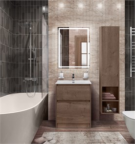 {{photo.Alt || photo.Description || 'Тумба с керамической раковиной напольная BelBagno KRAFT 60 Rovere Tabacco, раковина BB600ETL белая'}}