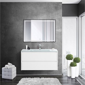 {{photo.Alt || photo.Description || 'Тумба со стеклянной раковиной подвесная BelBagno KRAFT 90 Bianco Opaco, раковина белая'}}