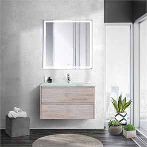 {{photo.Alt || photo.Description || 'Тумба со стеклянной раковиной подвесная BelBagno KRAFT 80 Rovere Galifax Bianco, раковина белая'}}