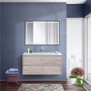 {{photo.Alt || photo.Description || 'Тумба со стеклянной раковиной подвесная BelBagno KRAFT 100 Rovere Galifax Bianco, раковина белая'}}