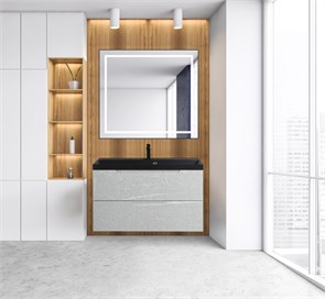 {{photo.Alt || photo.Description || 'Тумба с раковиной подвесная BelBagno VITTORIA 100 Toros Bianco, раковина чёрная'}}