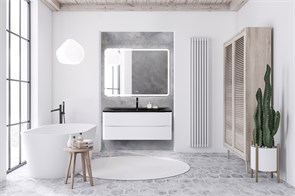 {{photo.Alt || photo.Description || 'Тумба с раковиной подвесная BelBagno ACQUA 120 Bianco Lucido, раковина чёрная'}}