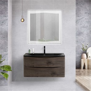 {{photo.Alt || photo.Description || 'Тумба с раковиной подвесная BelBagno ACQUA 100 Rovere Nature Grigio, раковина чёрная'}}