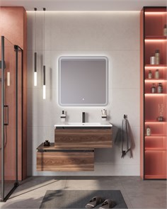 {{photo.Alt || photo.Description || 'Тумба с раковиной подвесная с нижней тумбой CEZARES SLIDER 80 Орех дымчатый, раковина белая'}}