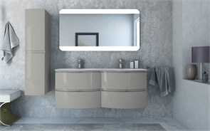 {{photo.Alt || photo.Description || 'Тумба с раковиной подвесная на две чаши CEZARES VAGUE 138 Grigio Lucido'}}