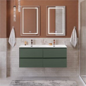 {{photo.Alt || photo.Description || 'Тумба с четырьмя ящиками и раковиной на две чаши подвесная BelBagno KRAFT 120 Еловый Матовый, раковина BB-8099-120-2'}}