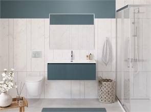 {{photo.Alt || photo.Description || 'Тумба с раковиной подвесная с одним ящиком BelBagno UNO 100 Голубой Матовый, раковина BB-8099-100'}}