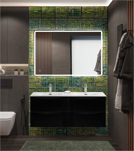 {{photo.Alt || photo.Description || 'Тумба с раковиной подвесная с четырьмя ящиками BelBagno MARINO-CER-N 120 Nero Lucido, раковина белая'}}
