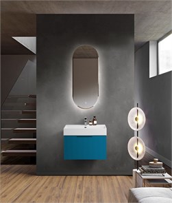 {{photo.Alt || photo.Description || 'Тумба с раковиной подвесная выдвижными ящиком и внутренним ящиком CEZARES PREMIUM 70 Plisse Blu petrolio, раковина белая'}}