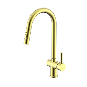 {{photo.Alt || photo.Description || 'Смеситель Splenka для кухни 2-х режимный поворотный выдвижной излив, сатин золотой (S204.49.03)'}}