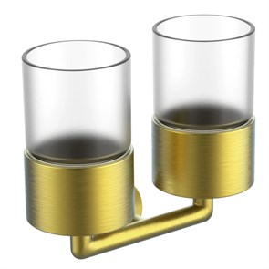 {{photo.Alt || photo.Description || 'Стакан для зубных щеток с держателем Raglo двойной, сатин золотой (R320.08.03)'}}