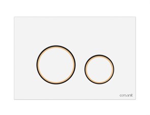 Кнопка Cersanit  TWINS для LINK PRO/VECTOR/LINK/HI-TEC пластик белый с рамкой золото (63535) 63535
