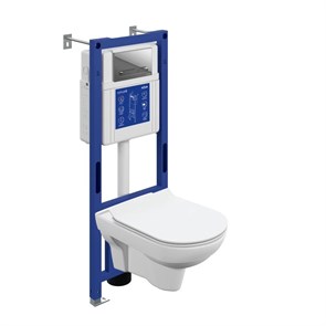 Комплект CERSANIT CITY DPL EO slim инсталляция AQUA 40 SMART M кнопка ESTETICA пластик хром глянцевый (69331) 69331