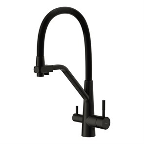 {{photo.Alt || photo.Description || 'Смеситель для кухни Cersanit VIVO однорычажный с фильтром с гибким изливом черный (68218)'}}