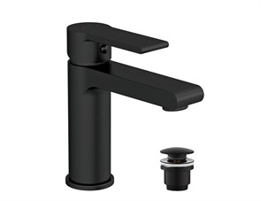 {{photo.Alt || photo.Description || 'Смеситель для раковины Cersanit BRASKO BLACK однорычажный черный клик клак (63107)'}}