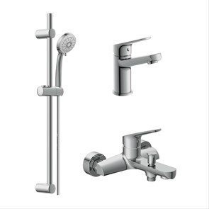 {{photo.Alt || photo.Description || 'Комплект Cersanit FLAVIS 3 в 1 смеситель для ванны FLAVIS смеситель для раковины FLAVIS душевая стойка VIBE (64508)'}}