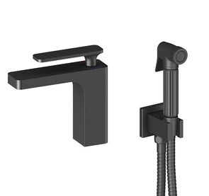 {{photo.Alt || photo.Description || 'Смеситель для раковины с гигиеническим душем Timo Torne 4360/03G черный'}}