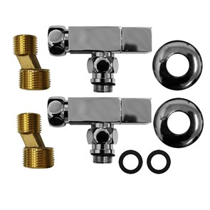 Соединение угловое с квадратным вентилем для полотенцесушителей Azario гайка-штуцер 3/4