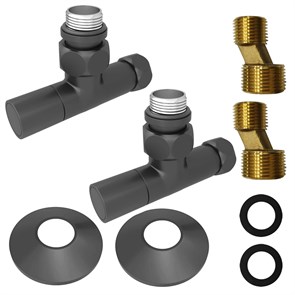 Соединение угловое с круглым вентилем для полотенцесушителей Azario гайка-штуцер 3/4