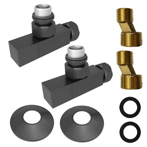 Соединение угловое с квадратным вентилем для полотенцесушителей Azario гайка-штуцер 3/4