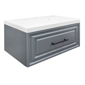 {{photo.Alt || photo.Description || 'Комплект Тумба Azario LAURA 80/1 800х450х455 подвесная, с раковиной CLASSIK 80, серый матовый, фурнитура черная (CS00096987)'}}