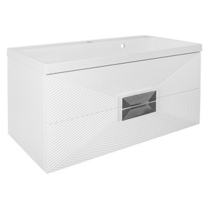 {{photo.Alt || photo.Description || 'Комплект Azario ZENA Тумба 100/2 1000х450х585 подвесная, с раковиной CLASSIK 100, белый глянец, ручка хром (CS00096981)'}}